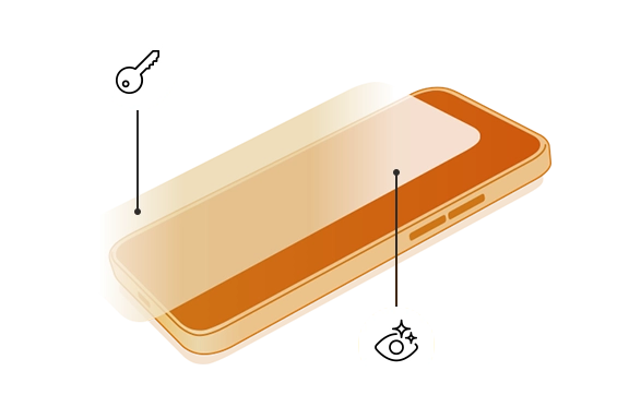 The line drawing shows the clarity and transparency of the ‘Clear Protect’ safety glass.